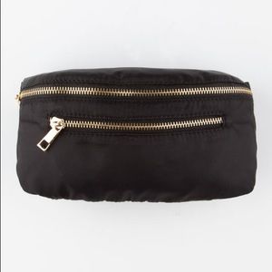 Black nylon fanny pack